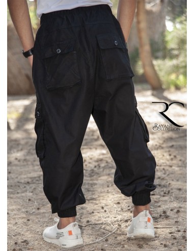 Rayane 11SC Sarouel Cargo Pants - Black-Sarouel Cargo-Maktaba-Ahloulhadith