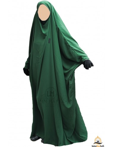jilbab saoudien a clips Umm Hafsa - Fir Green-Saudi Jilbab with clips-Maktaba-Ahloulhadith