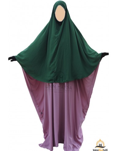 Hijab / khimar Cape Umm Hafsa - Dennengroen-Hijab/Khimar Umm Hafsa-Maktaba-Ahloulhadith