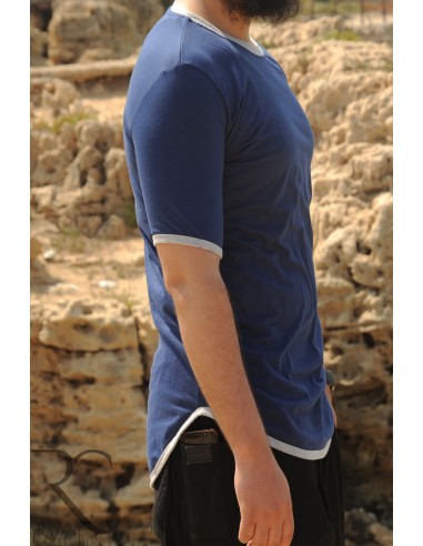 Camiseta oversize Rayane 11TS 100% algodón - Azul-Camisetas-Maktaba-Ahloulhadith