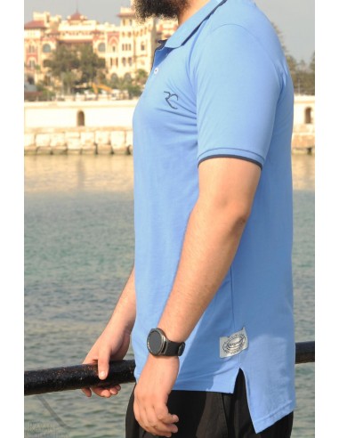 Polotröja i oversizemodell 100% bomull Rayane 11PO - Royal blue-Polos-Maktaba-Ahloulhadith