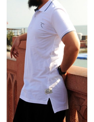 Polo oversize 100% coton Rayane 11PO – Blanc-Polos-Maktaba-Ahloulhadith