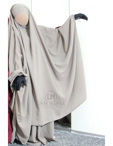 Grande jilbab due pezzi "SKIRT" umm hafsa - Taupe-Jilbab Umm Hafsa-Maktaba-Ahloulhadith