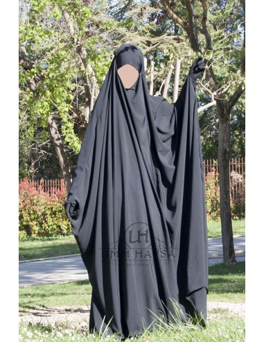 Grote jilbab Saoudien Umm Hafsa - Grijs-JILBAB 1 DEEL-Maktaba-Ahloulhadith