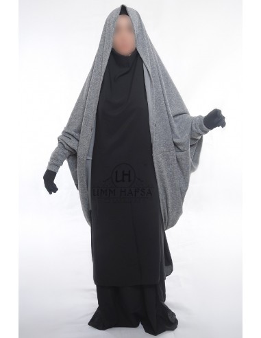 Chaleco sobre jilbab Maryam de Umm Hafsa - Gris-CHALECO SOBRE JILBAB-Maktaba-Ahloulhadith