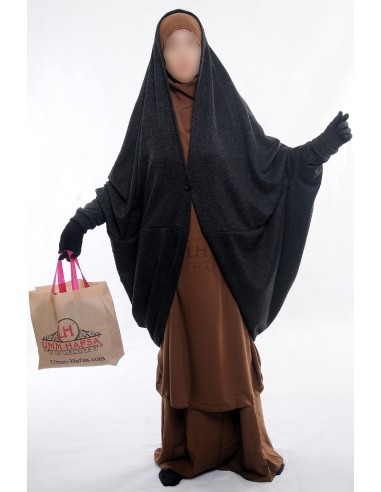 Chaleco sobre jilbab Maryam de Umm Hafsa - Negro-CHALECO SOBRE JILBAB-Maktaba-Ahloulhadith