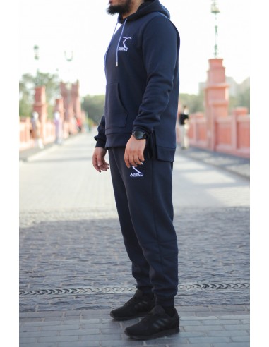 Rayane 11SV 100% katoenen trainingspak - Blauw-Trainingspakken met capuchon-Maktaba-Ahloulhadith