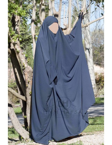 Grote jilbab Saoudien Umm Hafsa - Blauw-JILBAB 1 DEEL-Maktaba-Ahloulhadith