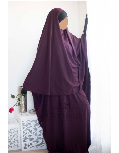 Abaya/hijab set Maryam Umm Hafsa - Plum-Abaya Umm Hafsa-Maktaba-Ahloulhadith