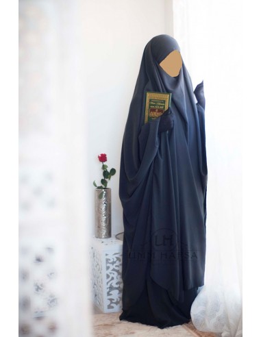 Grote jilbab tweedelig "SKIRT" umm hafsa - Blauw-Jilbab Umm Hafsa-Maktaba-Ahloulhadith