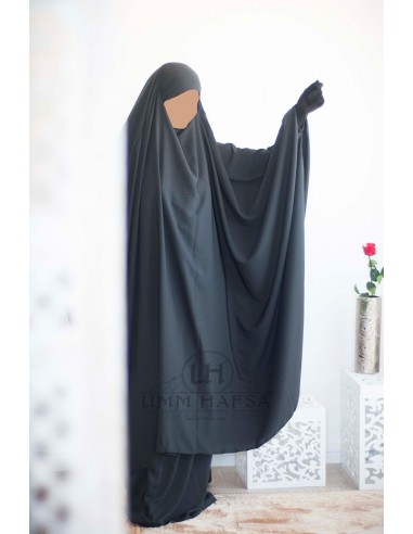 Big jilbab two pieces "JUPE" umm hafsa - Grey-Jilbab Umm Hafsa-Maktaba-Ahloulhadith