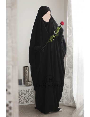 Clip saudita Jilbab Umm Hafsa - Nero-JILBAB 1 PEZZO-Maktaba-Ahloulhadith