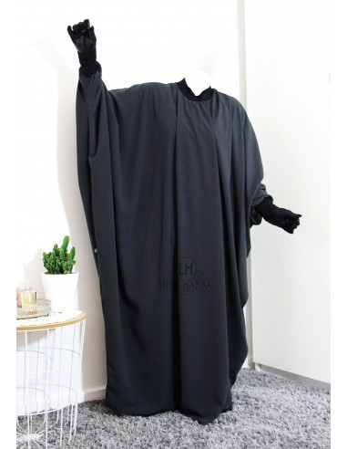 Abaya Lycra Umm Hafsa - CINZA-Abaya Umm Hafsa-Maktaba-Ahloulhadith