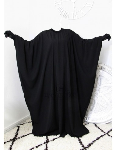 Abaya Lycra Umm Hafsa - PRETO-Abaya Umm Hafsa-Maktaba-Ahloulhadith