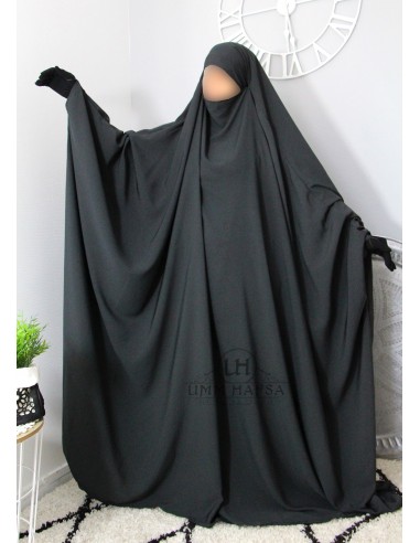 Big jilbab Saoudien Umm Hafsa - Grå-JILBAB 1 STYCKE-Maktaba-Ahloulhadith