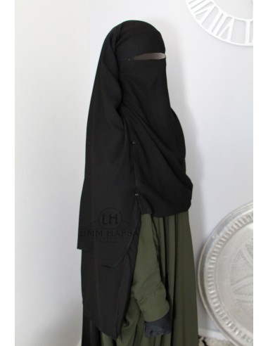 Niqab/Sitar cape med clips Umm Hafsa 1m50 - Svart-Niqab Umm Hafsa-Maktaba-Ahloulhadith