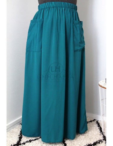 Saia de bolso Umm Hafsa - Azul pato-Saia/Sarouel Umm hafsa-Maktaba-Ahloulhadith