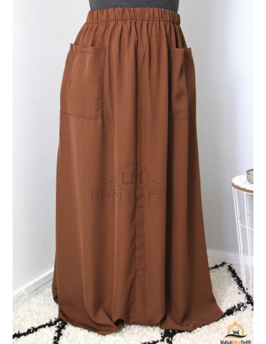 Umm Hafsa- Kjol med fickor i kanel-Kjol/Sarouel Umm hafsa-Maktaba-Ahloulhadith