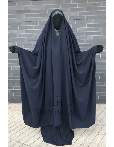 Big Jilbab 2 Stück Umm Hafsa "V" Ausschnitt - Blau-JILBAB 2-TEILIGER ROCK-Maktaba-Ahloulhadith