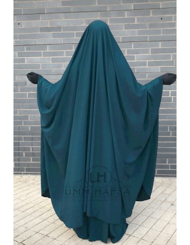 Big Jilbab 2 delar Umm Hafsa V-ringning - Ankblå-JILBAB 2 DELAR KJOL-Maktaba-Ahloulhadith