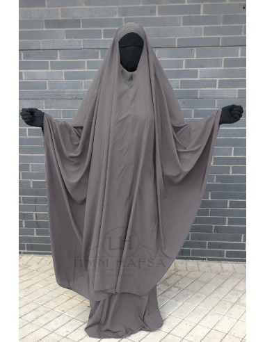 Big Jilbab 2 piezas Umm Hafsa Cuello en V - Topo-JILBAB 2 PIEZAS FALDA-Maktaba-Ahloulhadith