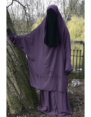 Jilbab 2 Stück Klassisch "Rock" Umm Hafsa - Aubergine-Jilbab Umm Hafsa-Maktaba-Ahloulhadith