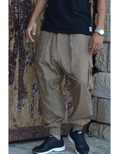 Rayane 11SC Saroual Cargo Pants - Bege-Cargas de saroual-Maktaba-Ahloulhadith