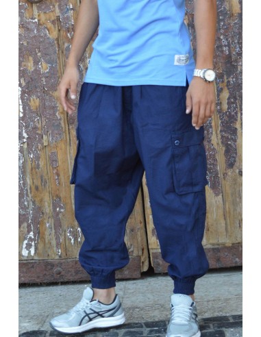 Sarouel Pantalon Cargo Rayane 11SC - Blau-Cargo Sarouel-Maktaba-Ahloulhadith