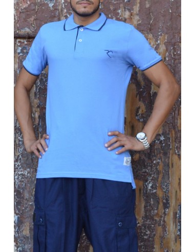 Polo oversize 100% algodón Rayane 11PO - Azul real-Polos-Maktaba-Ahloulhadith