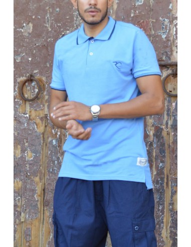 Polo oversize 100% algodón Rayane 11PO - Azul real-Polos-Maktaba-Ahloulhadith