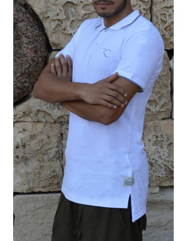 Polo oversize 100% cotone Rayane 11PO - Bianco-Polo-Maktaba-Ahloulhadith