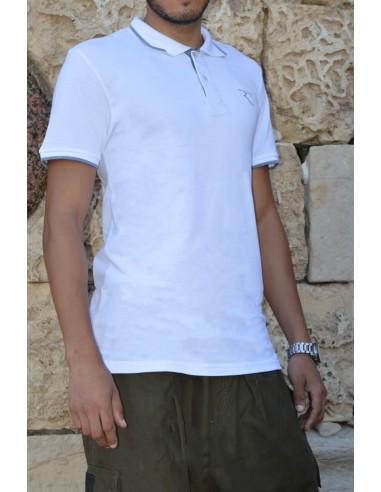 Polo oversize 100% coton Rayane 11PO – Blanc-Polos-Maktaba-Ahloulhadith