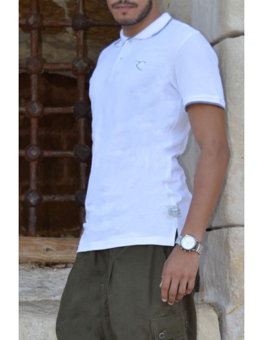 Polo oversize 100% coton Rayane 11PO – Blanc-Polos-Maktaba-Ahloulhadith