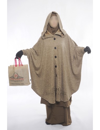 Vest over jilbab Hafsa by Umm Hafsa - Taupe-VEST OVER JILBAB-Maktaba-Ahloulhadith