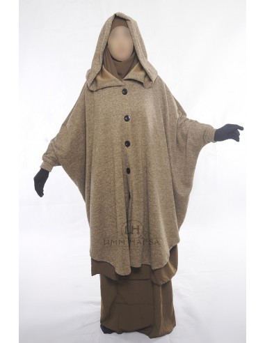 Gilet su jilbab Hafsa di Umm Hafsa - Taupe-GILET SU JILBAB-Maktaba-Ahloulhadith