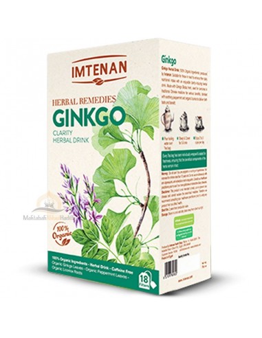 Imtenan Ginkgo Kräutertee (100% biologische Zutaten) - 18 Beutel-Tee & Kräutertee-Maktaba-Ahloulhadith