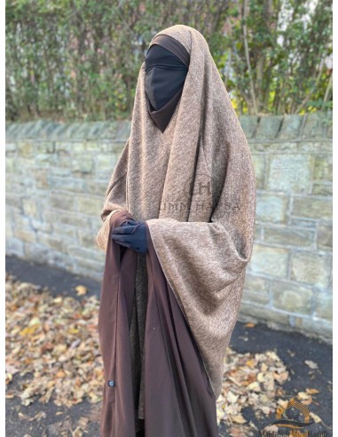 Khimar Fatima Poncho di Umm Hafsa Collection - Taupe-GILET SU JILBAB-Maktaba-Ahloulhadith