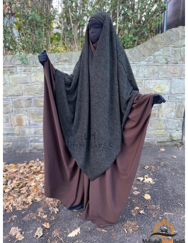 Khimar Fatima Poncho di Umm Hafsa Collection - Nero-GILET SU JILBAB-Maktaba-Ahloulhadith