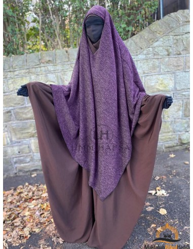 Khimar Fatima Poncho van Umm Hafsa Collection - Plum-VEST OVER JILBAB-Maktaba-Ahloulhadith