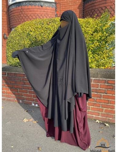 Khimar & Niqab vlinder Umm Hafsa - Zwart-Khimar & vlinderniesjab-Maktaba-Ahloulhadith