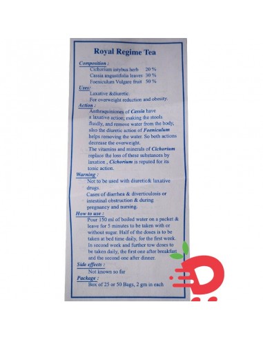 Royal Regime Tea Thé Minceur 50 sachets, perte de poids naturelle-Thé & Tisane-Maktaba-Ahloulhadith