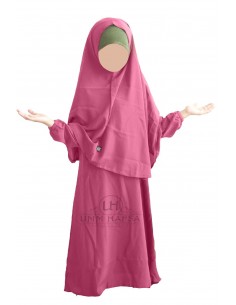 Abaya Hijab fille Umm hafsa - Rose balai