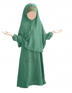 Abaya Hijab Mädchen Umm hafsa - Tannengrün