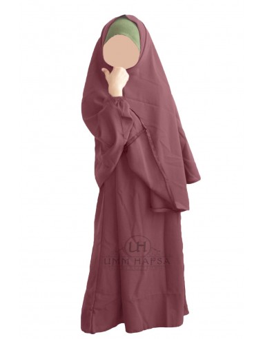 Abaya Hijab ragazza Umm hafsa - Palissandro-Set Abaya/Hijab-Maktaba-Ahloulhadith