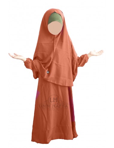 Abaya Hijab ragazza Umm hafsa - Ruggine-Set Abaya/Hijab-Maktaba-Ahloulhadith