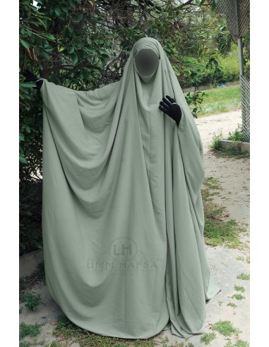 Big jilbab Saoudien Umm Hafsa - Vatten grönt-Jilbab Umm Hafsa-Maktaba-Ahloulhadith