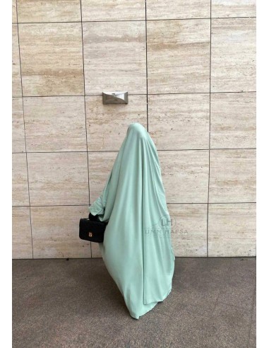 Saoedische clip-on jilbab Umm Hafsa - Watergroen-Jilbab Umm Hafsa-Maktaba-Ahloulhadith