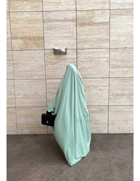 Saudiarabisk jilbab med clips Umm Hafsa - Vattengrön