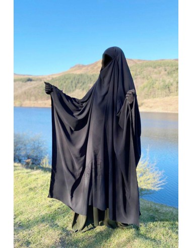 Big Khimar & Big Niqab Umm Hafsa - Negro-Hijab/Khimar Umm Hafsa-Maktaba-Ahloulhadith