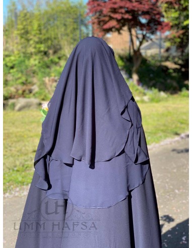 Niqab/Sitar 3 Schleier Umm Hafsa 95cm - Blau-Niqab Umm Hafsa-Maktaba-Ahloulhadith